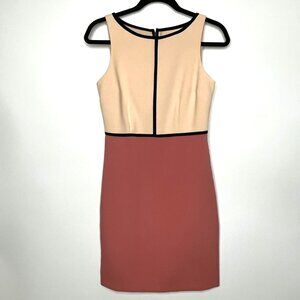 Ann Taylor Loft Colorblock Sheath Dress, Stretch Comfort, Zip Back, Size 0
